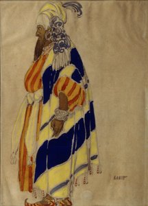 Mily BalakirevによるバレエIslameyの衣装デザイン（紙の上のテンペラ） 作： Leon Bakst